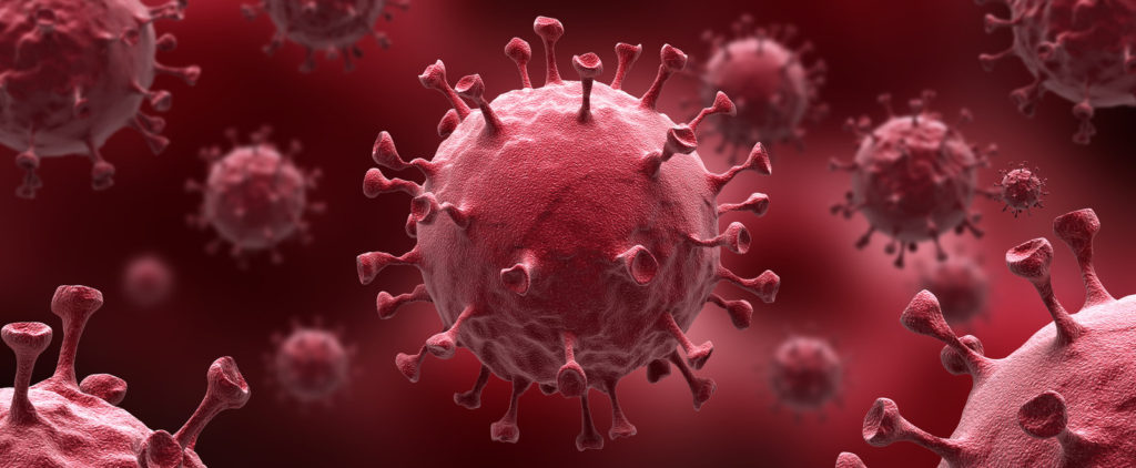 An illustration of the coronavirus bacteria.